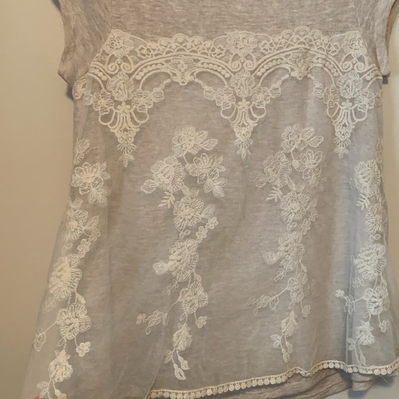 Rewind 2 Layer Floral Lace Cream Blouse Size Large - Picture 3 of 6